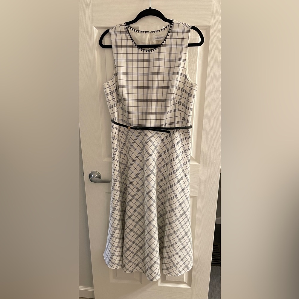 Calvin Klein Plaid Midi-Dress